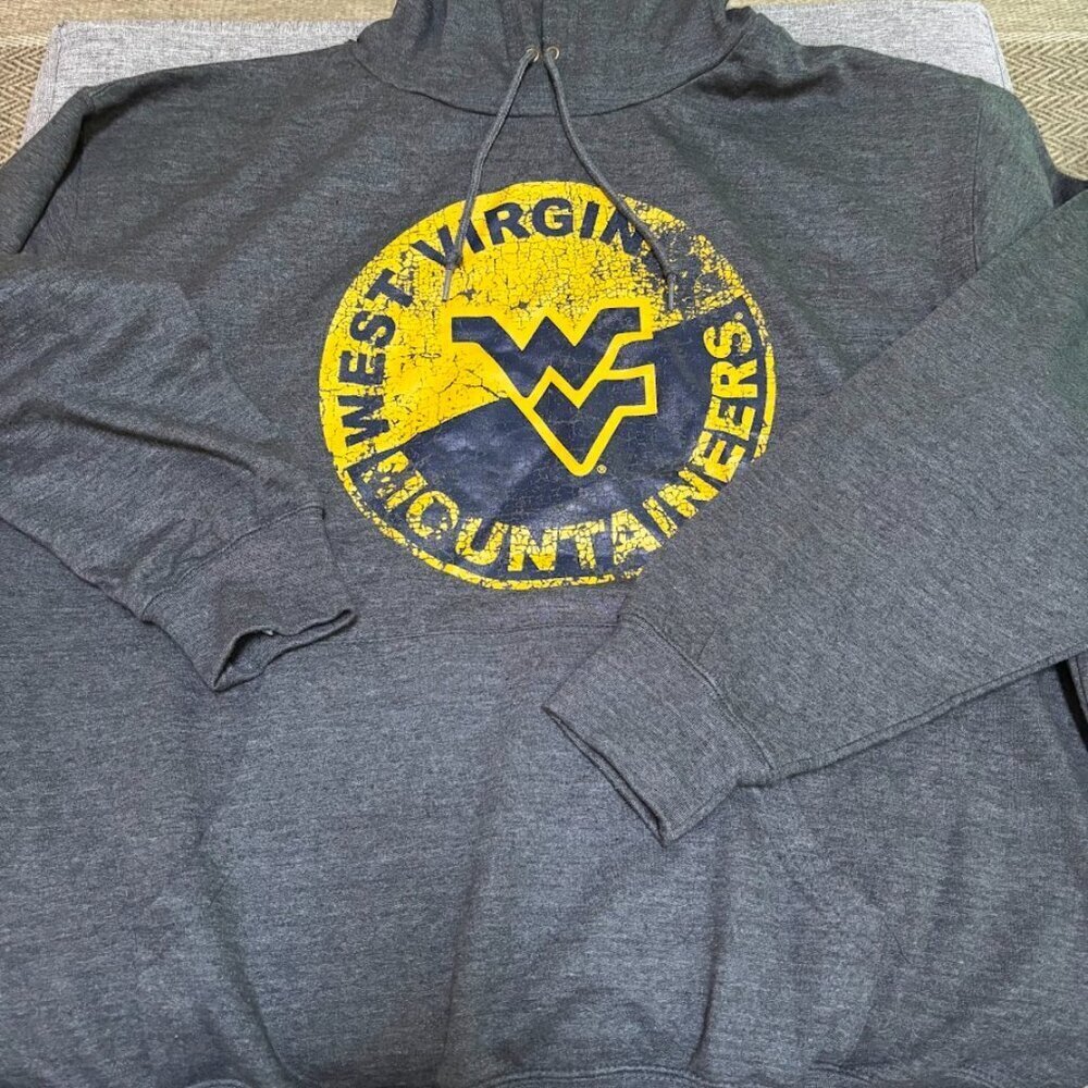 West Virginia Mountaineers Blue 84 Men's Hoodie Vintage Cap Dark Heather - Picture 2 of 7